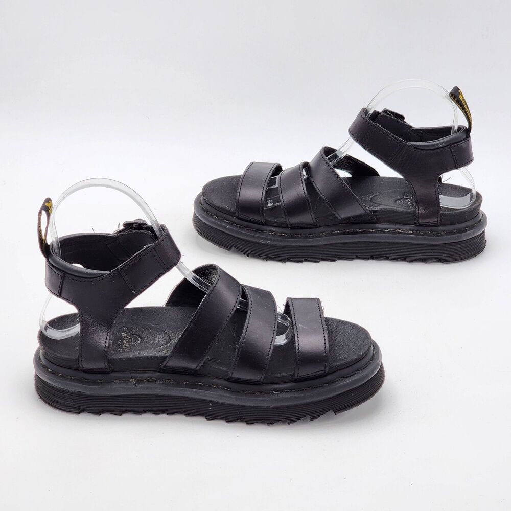 Dr. Martens Blaire Leather Strap Chunky Platform Sandals Black Size 8 - Picture 4 of 8
